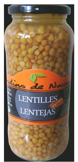 Lentilles JARDINS DE NAVARRE - Bocal de 400g net égoutté