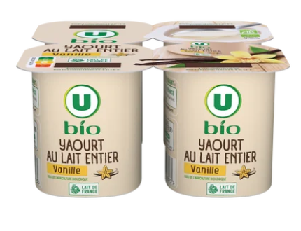 U BIO Yaourts à la vanille 4x125g