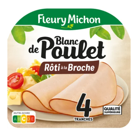 Blanc de poulet Rôti à la broche FLEURY MICHON 4 tranches - 120g