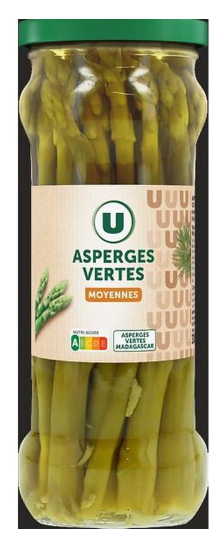 Asperges vertes moyennes - Bocal de 185g net égoutté