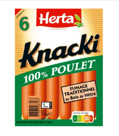 Saucisses Knacki Poulet HERTA x6 - 210g