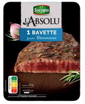 Bavette marinée façon béarnaise, SOCOPA, Union Européenne, 1 pièce, 120g