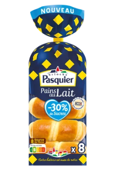 Pains au lait PASQUIER x8 280g -30% de sucre