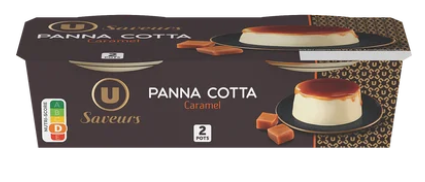 U SAVEURS - Panna Cotta au caramel 2x120g