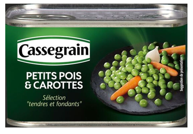 Petits pois carottes CASSEGRAIN - Boîte 265g