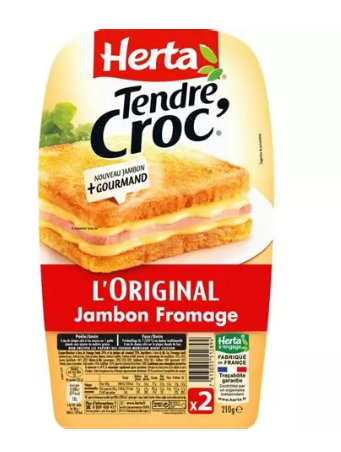 Croque Monsieur Tendre Croc' L'original jambon fromage x2