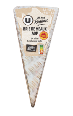 U DE NOS REGIONS Pointe brie Meaux AOP 3/4 affiné 22%mg 200g