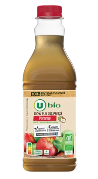 U BIO Pur jus frais pomme 90cl