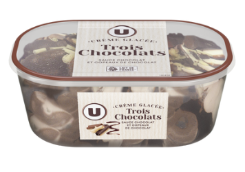 U Bac crème glacée 3 chocolats - 496g
