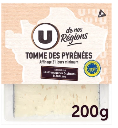 U DE NOS REGIONS Tomme des Pyrénées - 200g