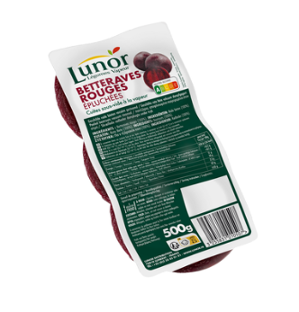 Betteraves rouges entières épluchées LUNOR - sachet 500G