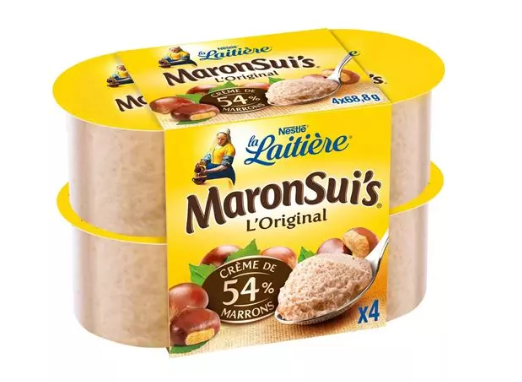 LA LAITIERE Maronsuis Mousse à la crème de marrons - 4x68g