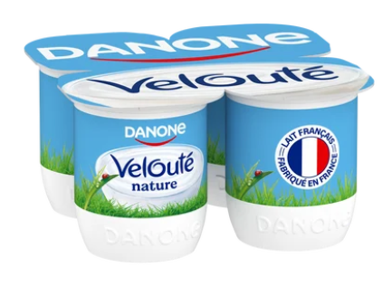Yaourt brassé nature VELOUTE DANONE - 4x125g