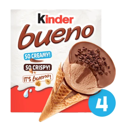 Cônes glacés KINDER BUENO classique x4 248g
