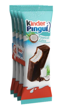 KINDER Pingui fourré lait et noix de coco x4 120g