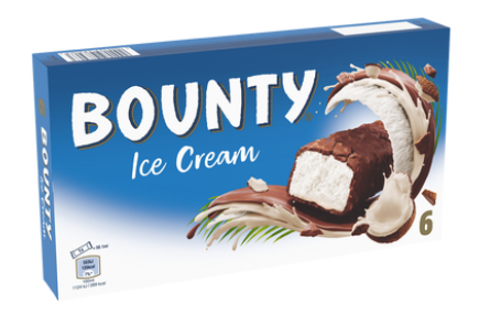 Glaces Barres glacées Chocolat noix de coco BOUNTY X6