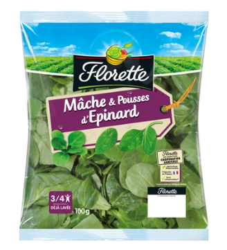 Duo de Mâche - Jeunes pousses d'épinard Florette - Sachet 100g