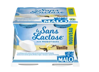 Laitière vanille sans lactose MALO 4x125g