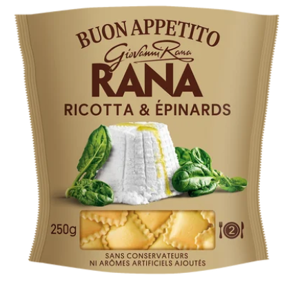 Pâtes Fraiches RANA Ravioli Ricotta & Épinards 250g
