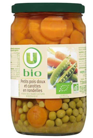 Petits pois et carottes à l'étuvée - Bocal 420g