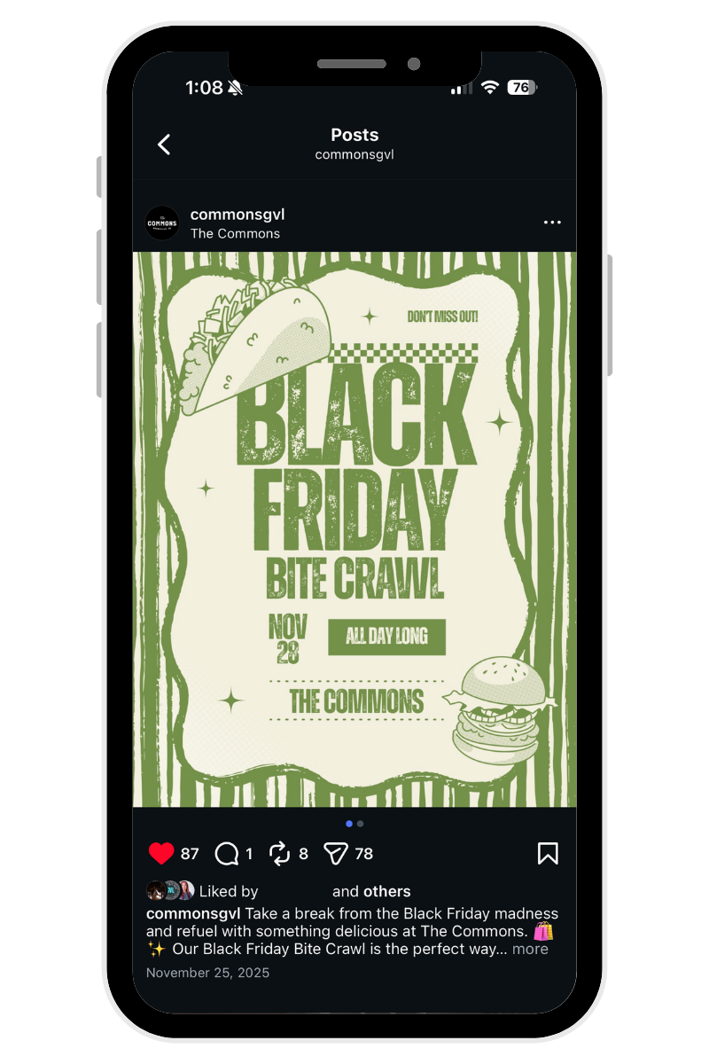 social media management in Greenville, SC for The Commons