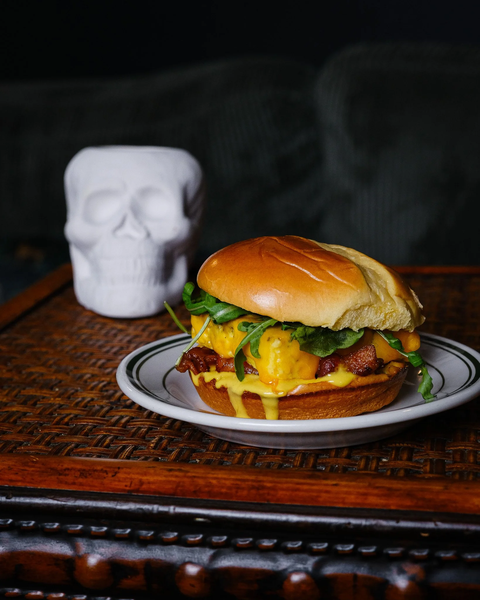 breakfast sandwich showcasing food photography in Greenville, SC