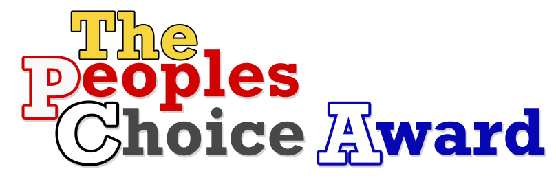 Text-based graphic displaying 'The People's Choice Award' in colorful and bold font.