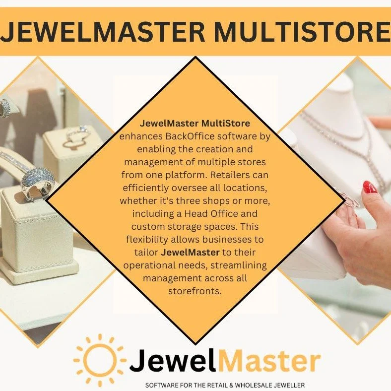 JewelMaster MultiStore extends the capabilities of its BackOffice software by facilitating the creation and management of multiple stores from a single platform. 

This feature allows retailers to efficiently oversee all their store locations without