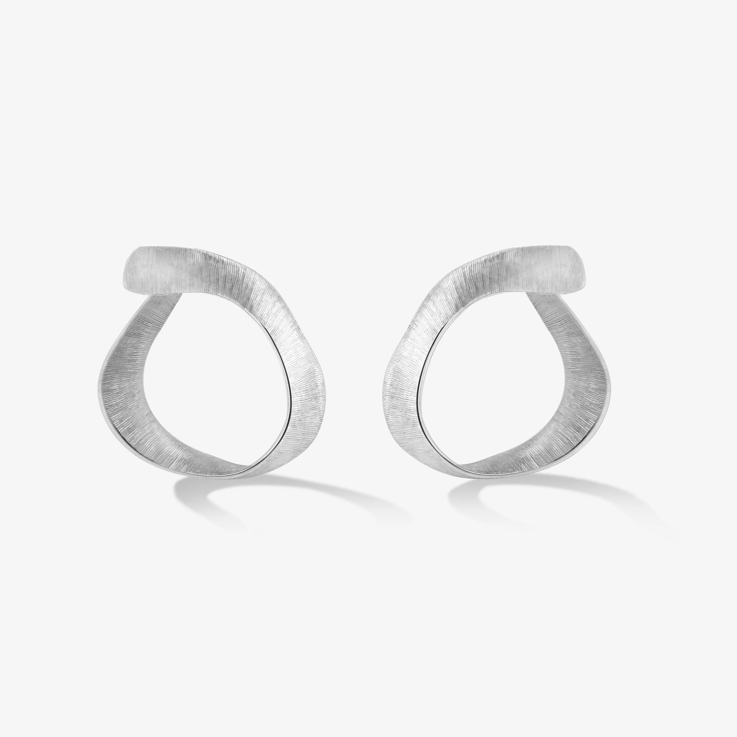 Liv Luttrell, Twist Hoop Earrings, White Gold Hoop Earrings