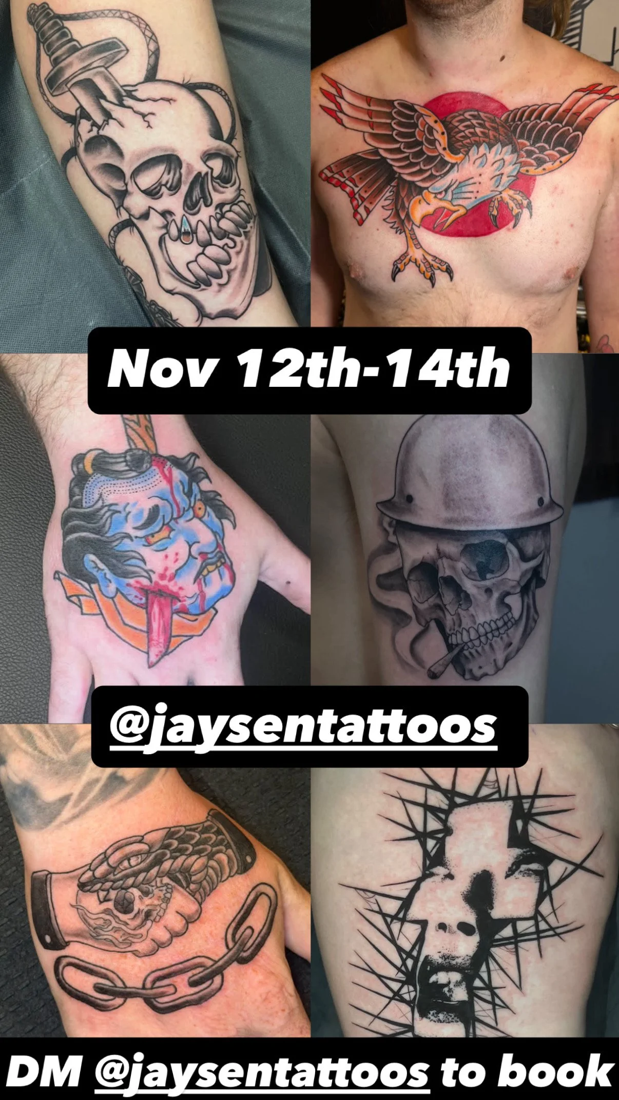 DM @JAYSENTATTOOS TO BOOK