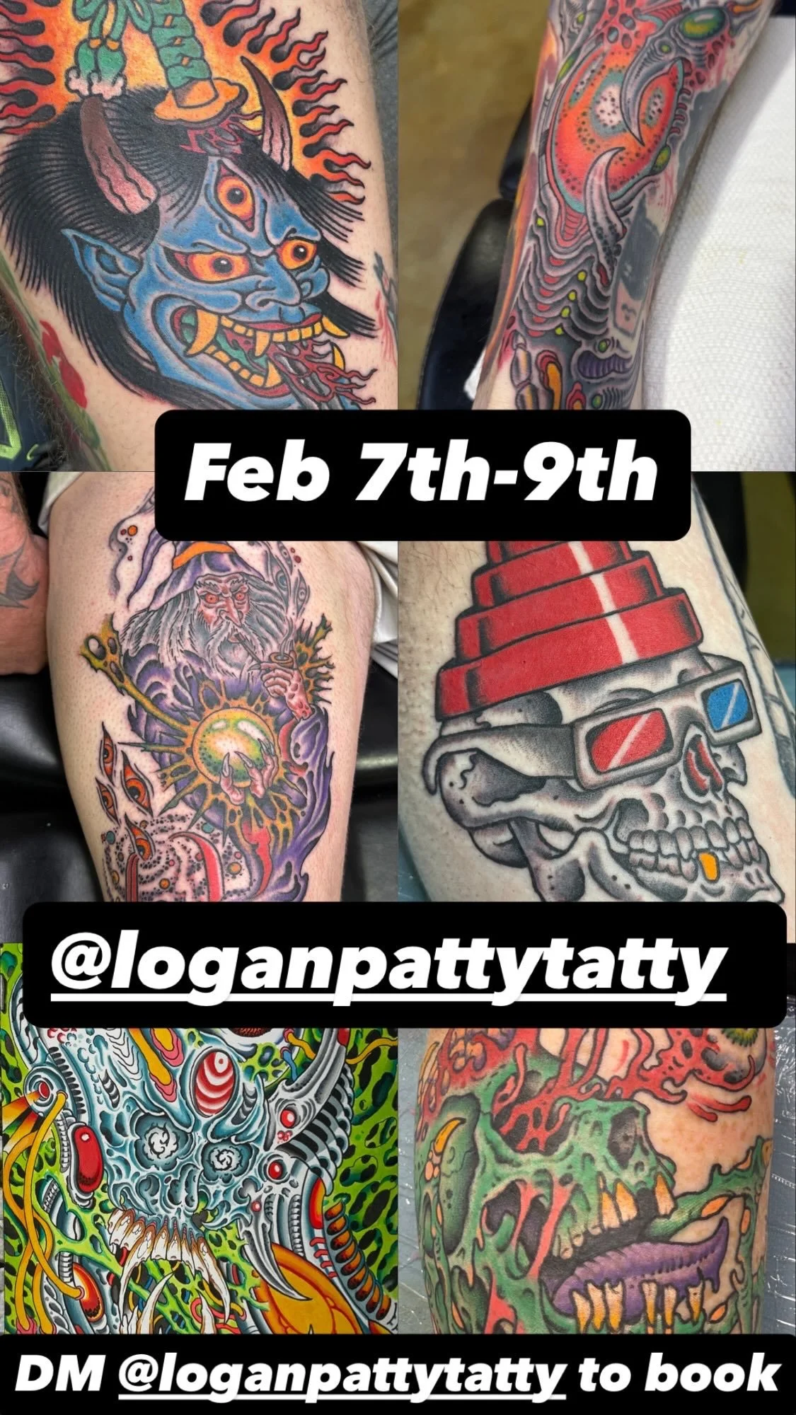 DM @LOGANPATTYTATTY TO BOOK