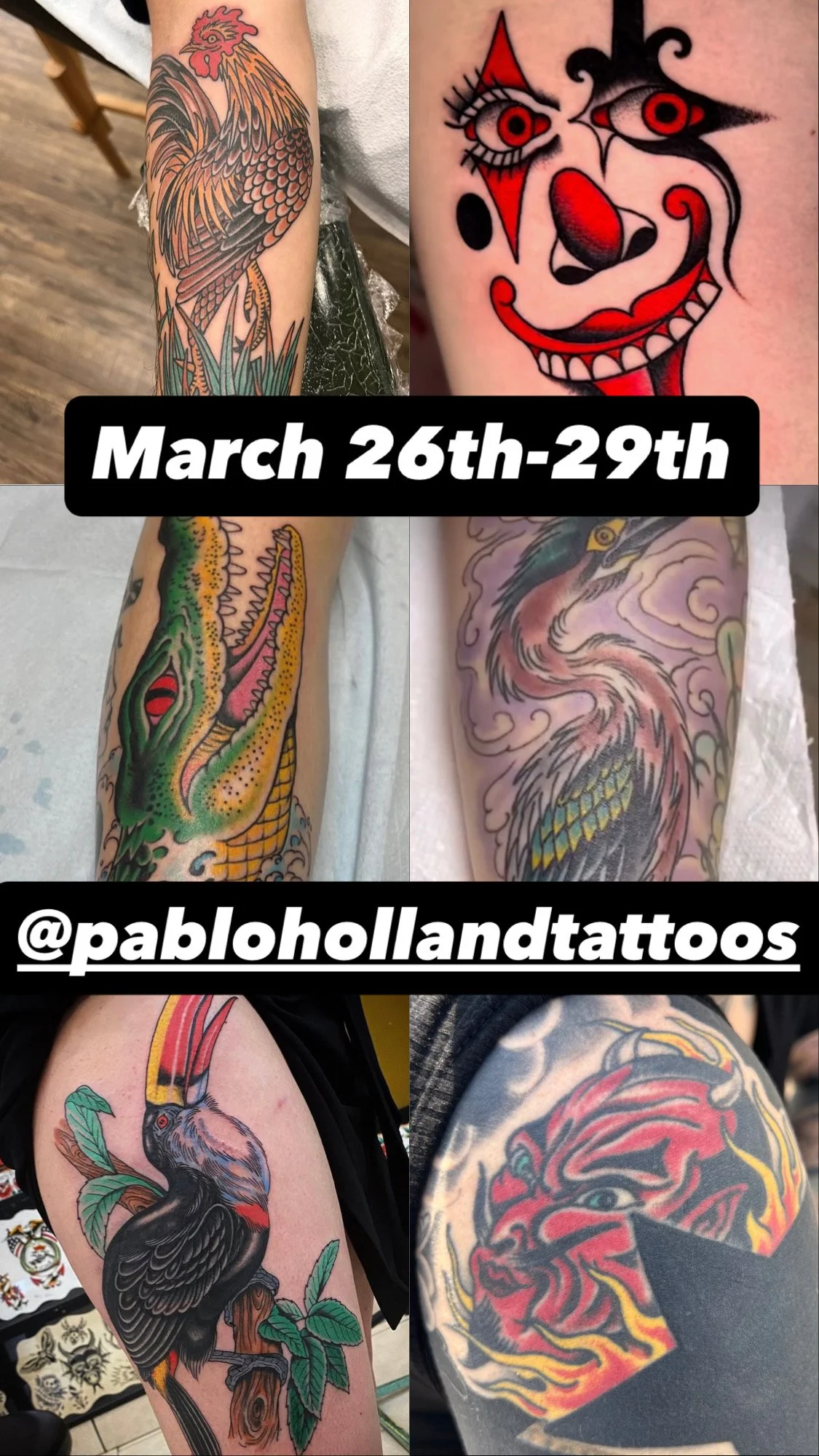 DM @PABLOHOLLANDTATTOOS TO BOOK