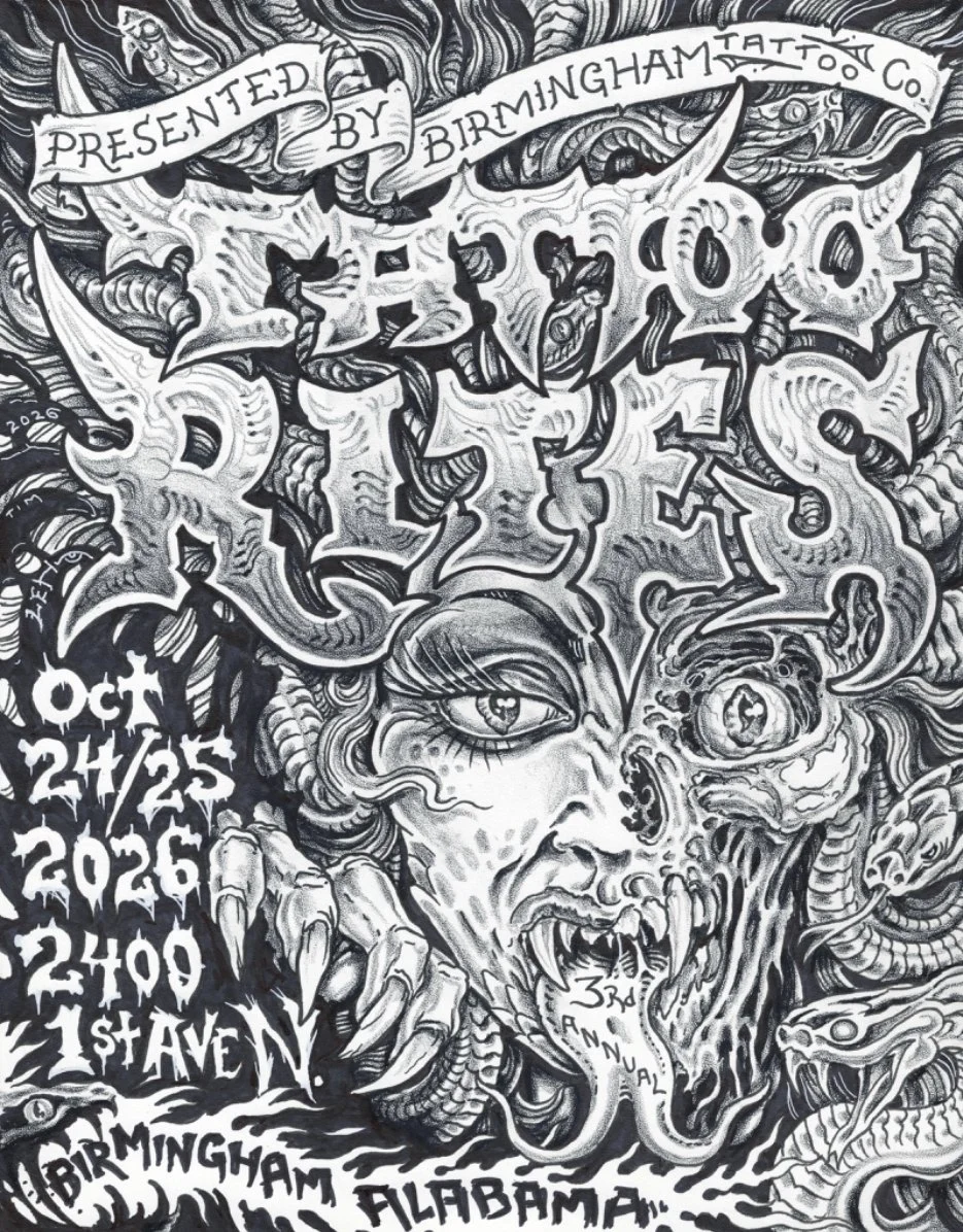 20 of the heaviest hitters in tattooing coming to Birmingham, Alabama!