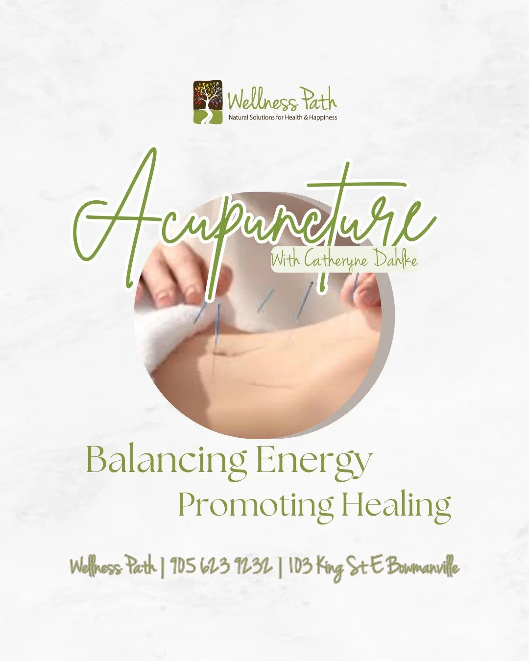 Traditional Chinese Medicine explains acupuncture as a technique for balancing the flow of energy, or chi (chee). Acupuncture points stimulate the central nervous system, releasing chemicals into the muscles, spinal cord, and brain. These biochemical