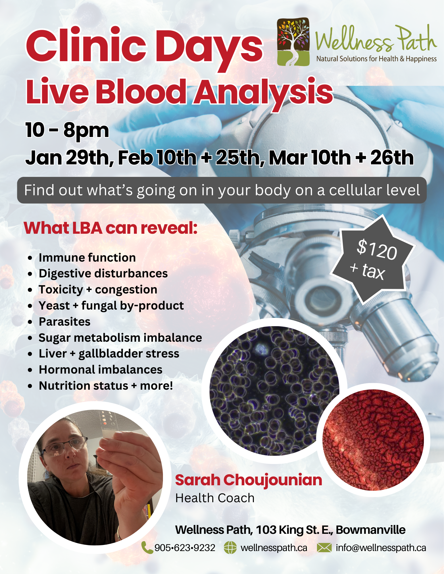 Live Blood Cell Analysis Clinic Days