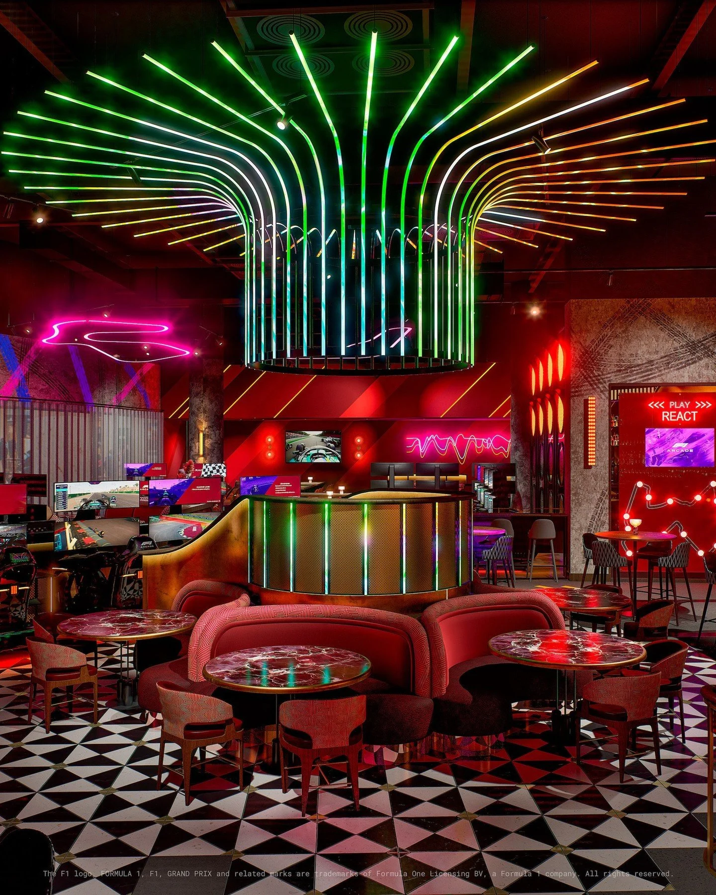 We loved partnering with @looplighting, pushing both of our studios' creative and technical limits, to create the only lighting scheme that was fitting for F1 Las Vegas &ndash; bold! ✨

Pic 1: Render (swipe &larr; to reveal the result). 

#LightingGo