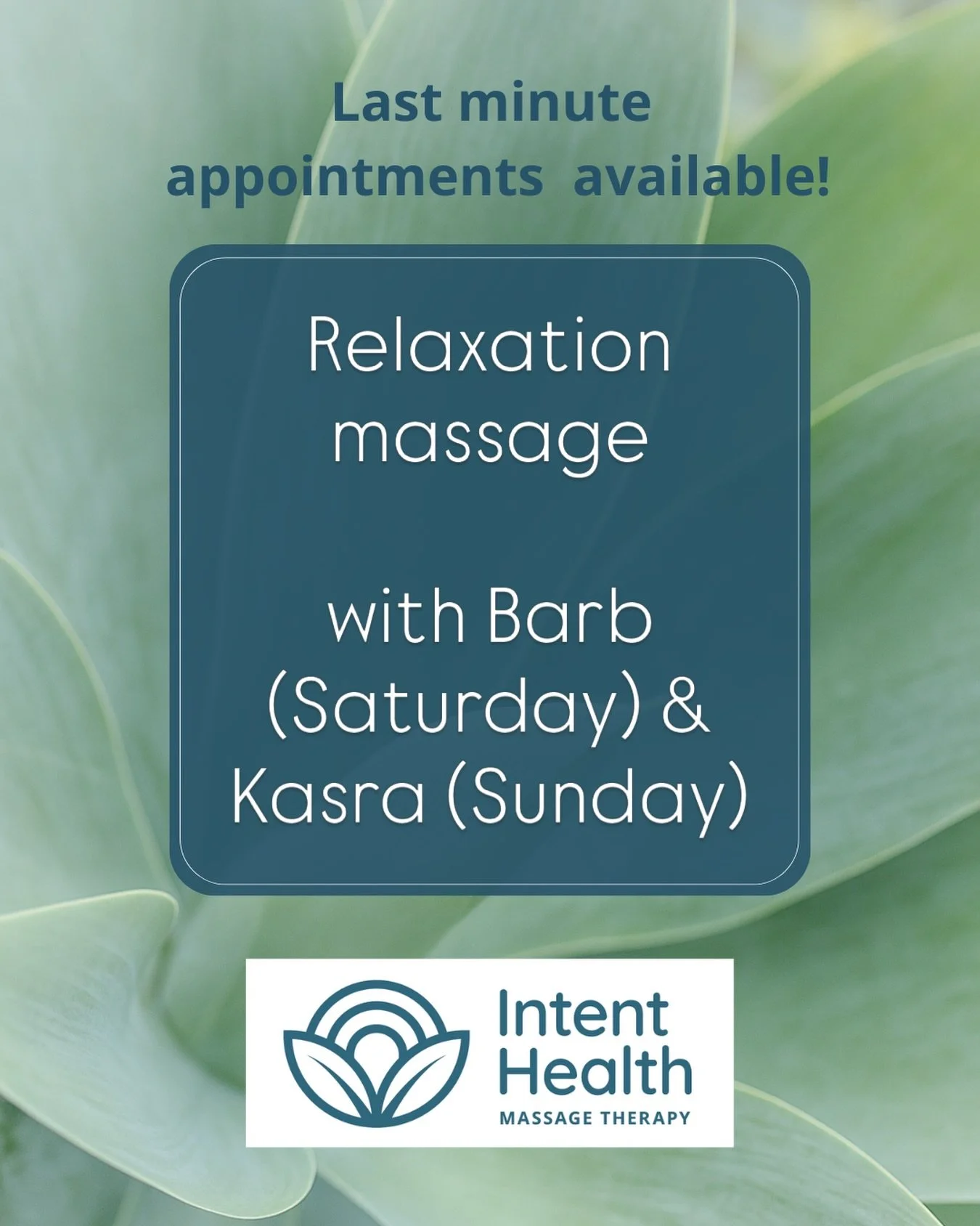 For your first visit, book a 75 minute massage for the price of 60 minutes! ($80)

(Barb and Kasra are studying to become RMTs and are not yet registered, therefore their treatments are not billable to insurance.)