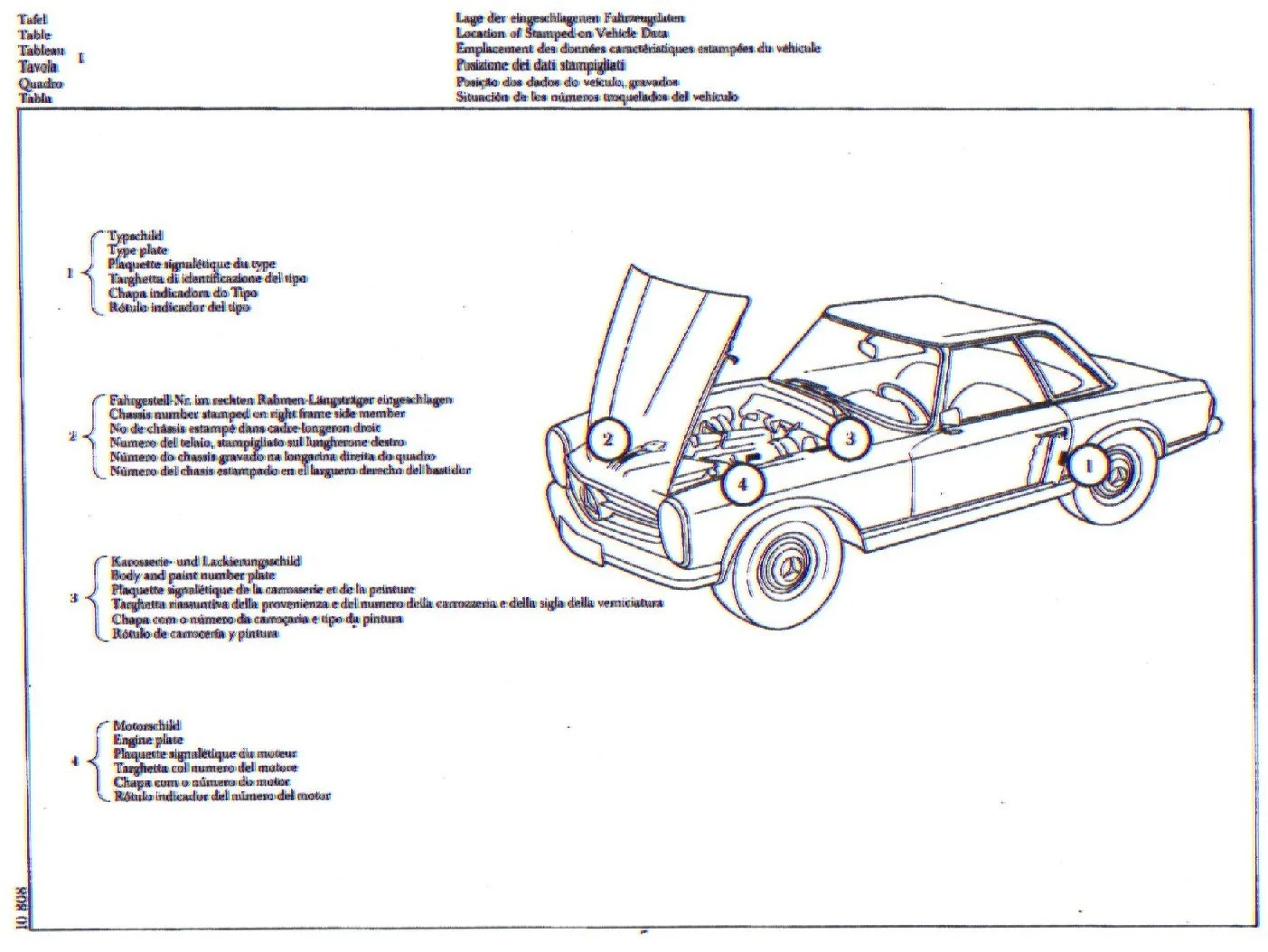 Mercedes Pagoda localização Numero chassis