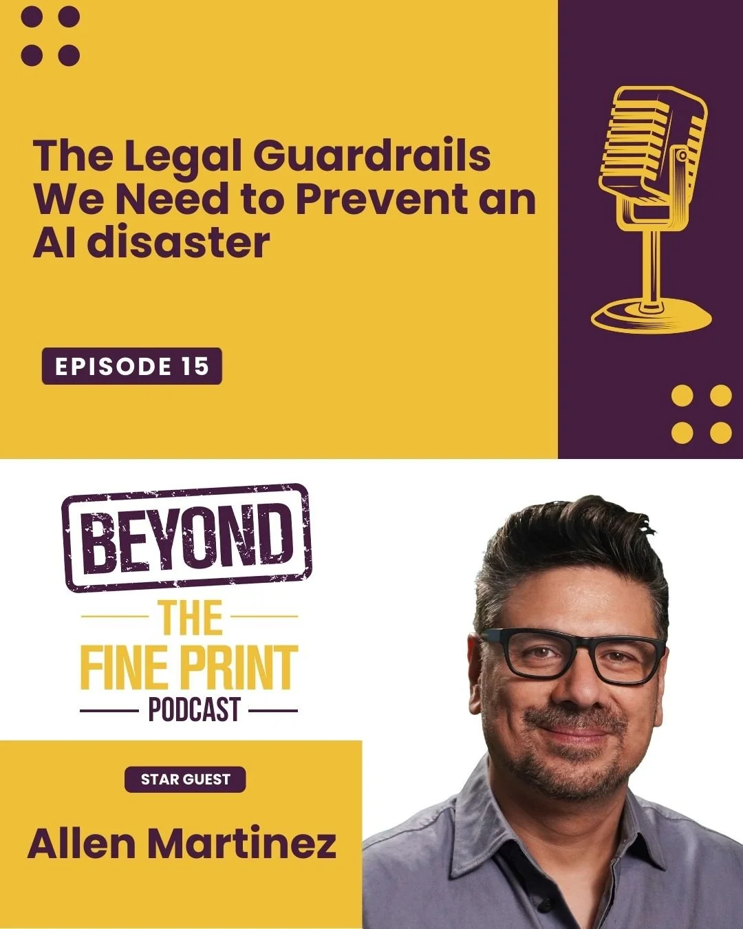 🔥 AI is not the risk. AI without oversight is.

Too many organisations are running ahead with AI without the guardrails needed to avoid legal and brand damage.

In this episode of Beyond The Fine Print, I talk with Allen Martinez, Chief AI Architect