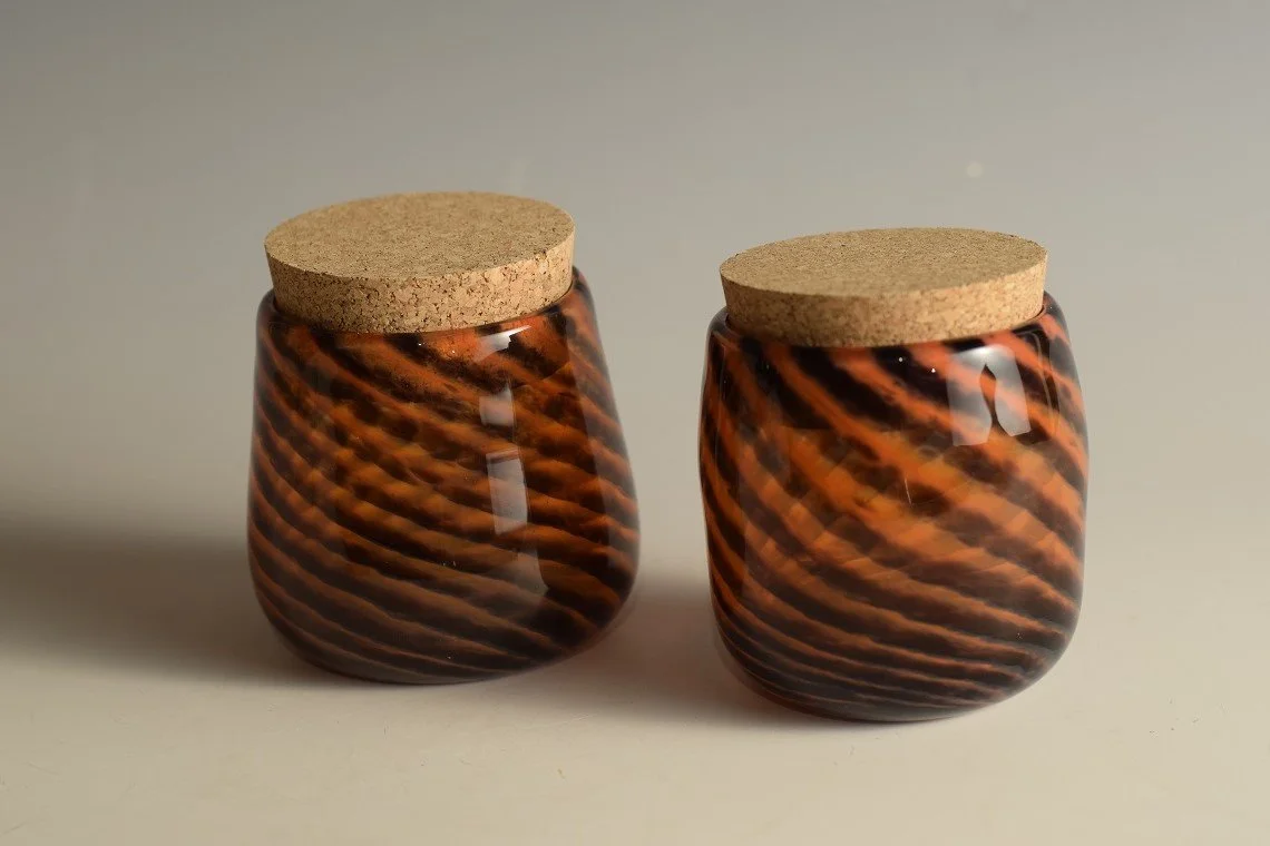 Jars with cork lids
