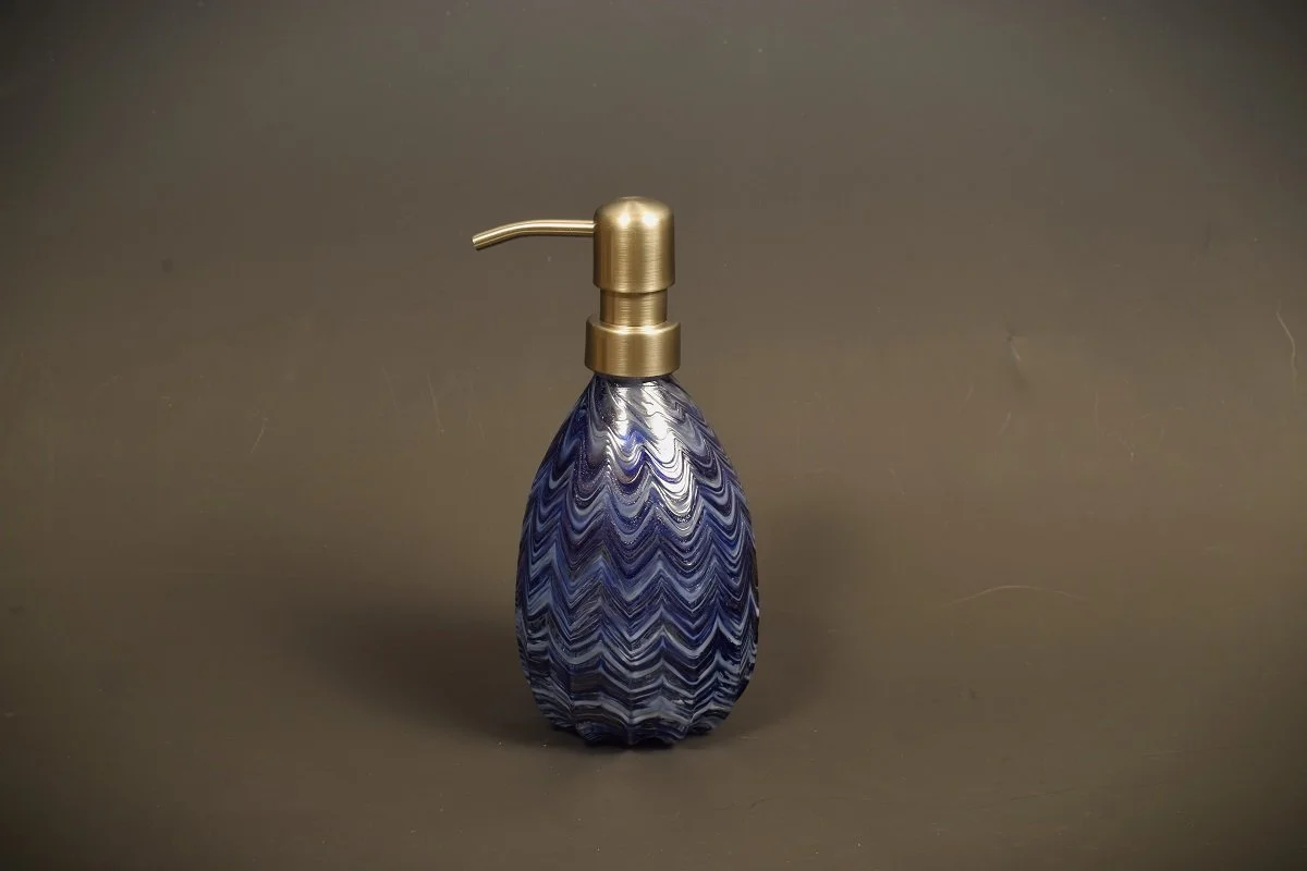 Soap dispenser blue sparkle.JPG