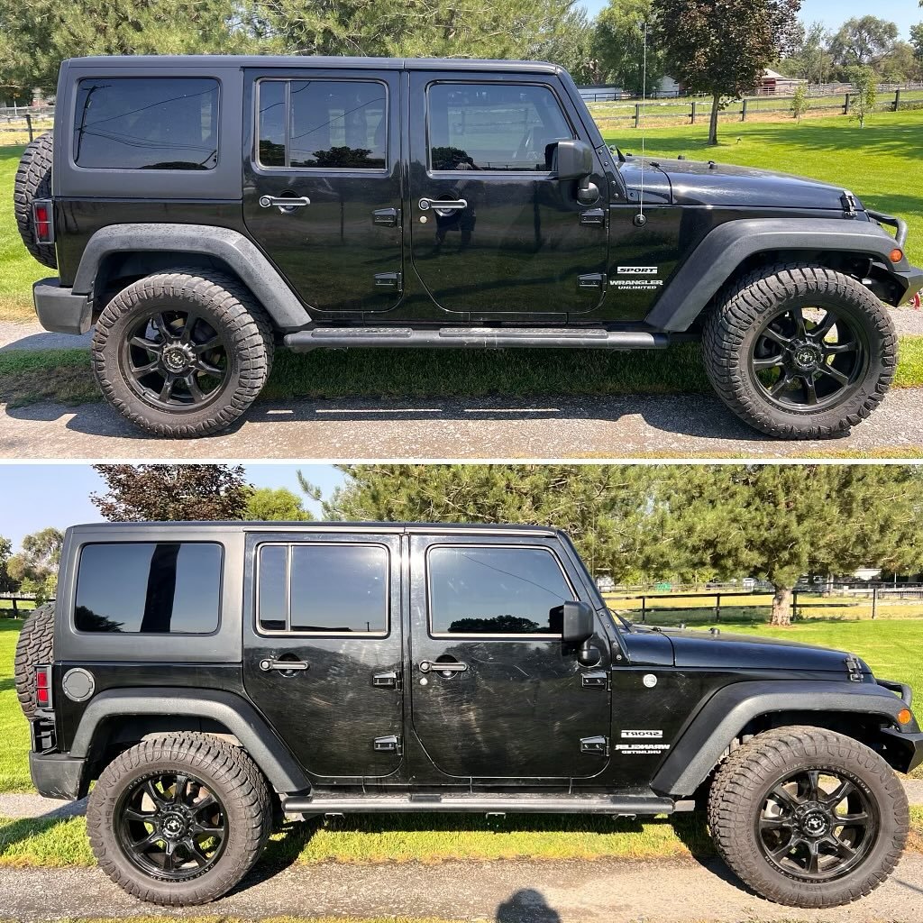 2016 Jeep Wrangler - Tinting for extra privacy and protection🏴Front pair is 15% carbon and back half 5% on top of factory tint 🔥