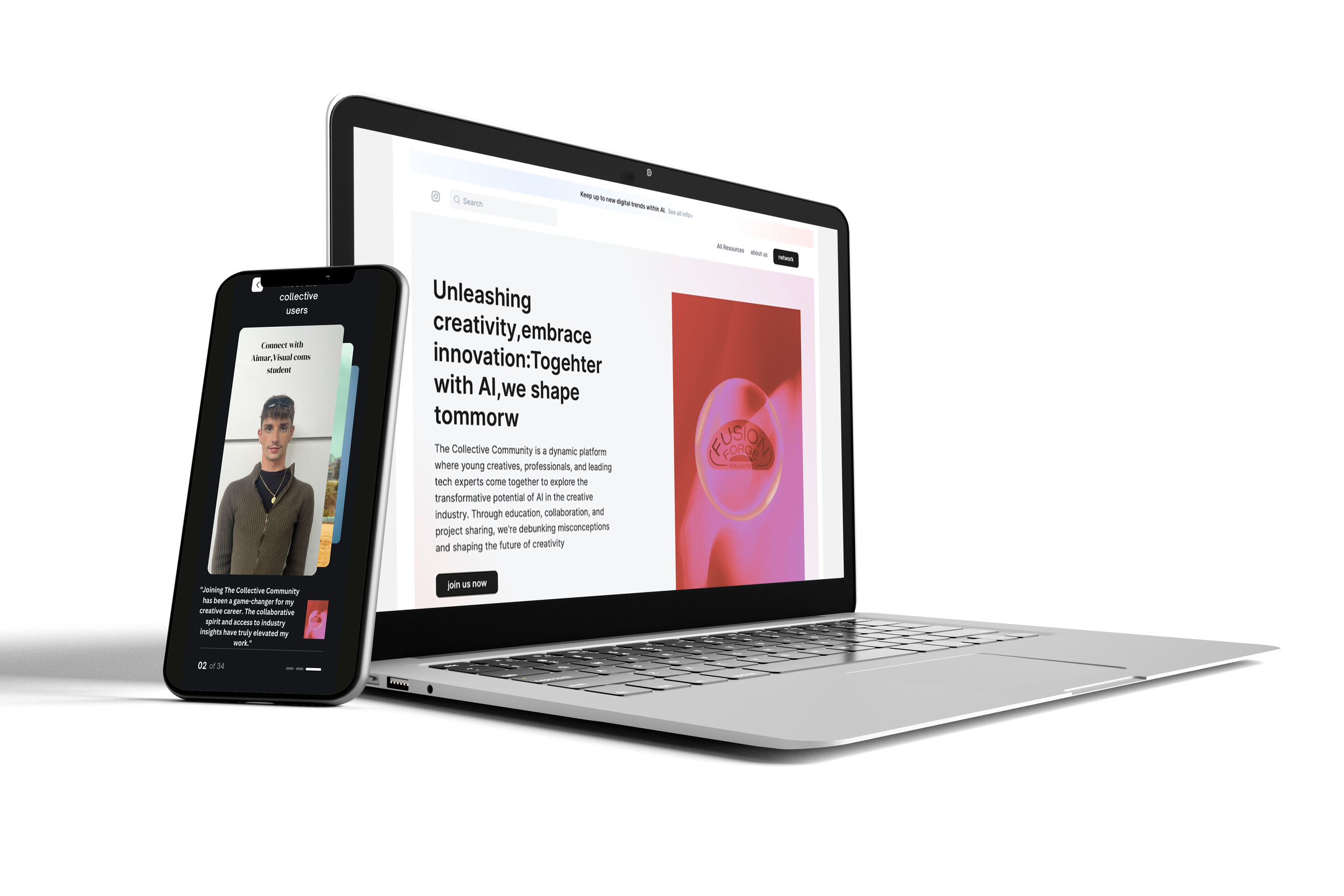 App feature to connect with like-minded creatives who are actively working with AI creatively -connect and share.