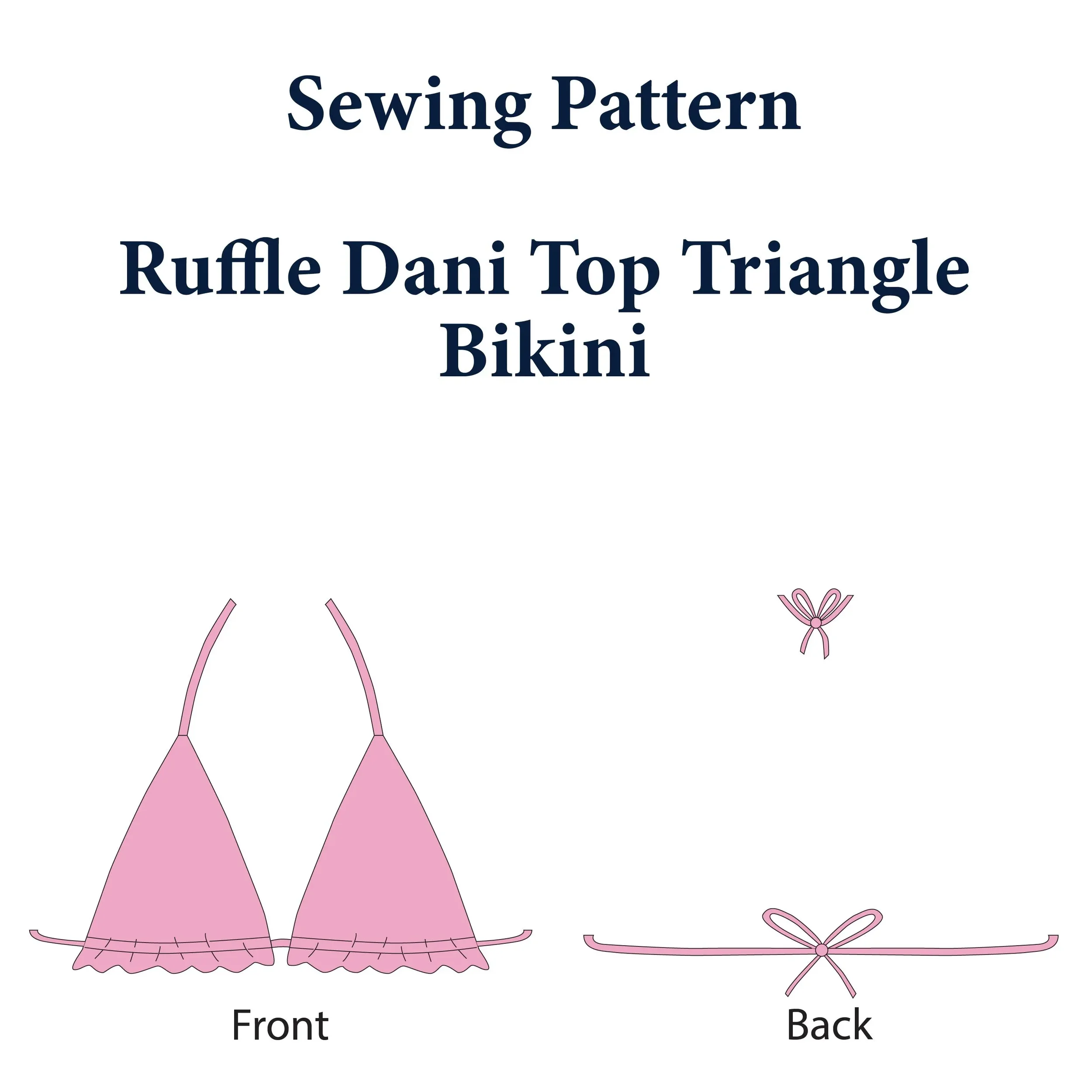 Dani Ruffle Triangle Bikini Top - Ruffled Bikini Top Sewing Pattern