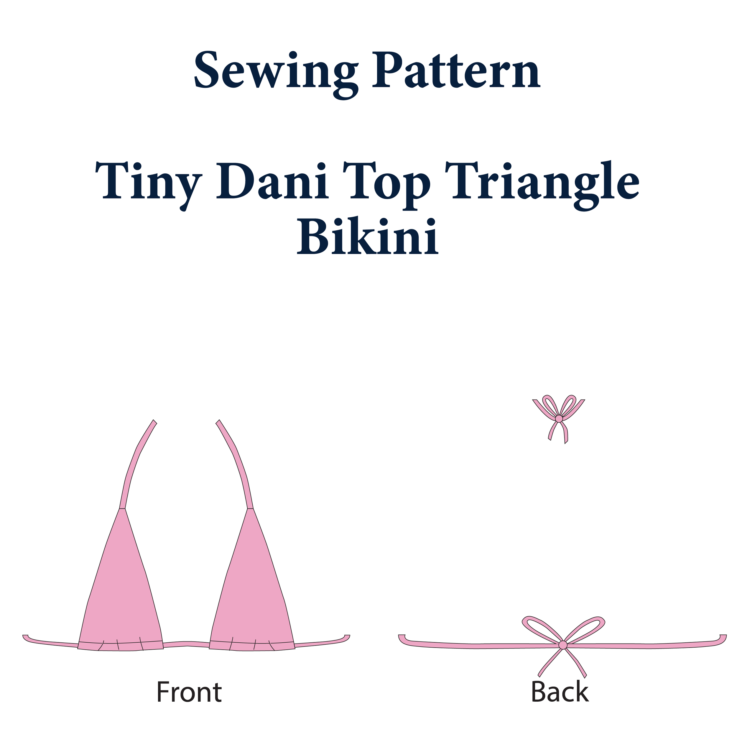 Dani Skinny Triangle Bikini Top - Tiny Bikini Top Sewing Pattern