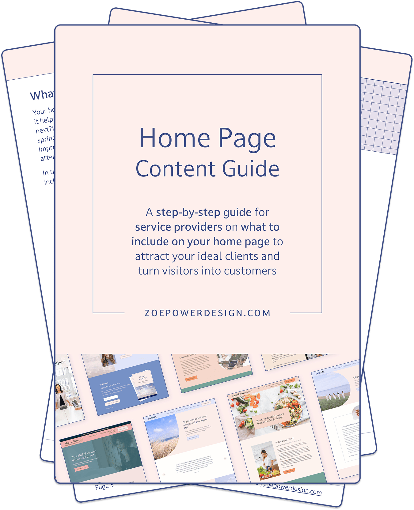 Home Page Content Guide: a step-by-step guide for service providers on what to include on your home page to attract your ideal clients and turn visitors into customers