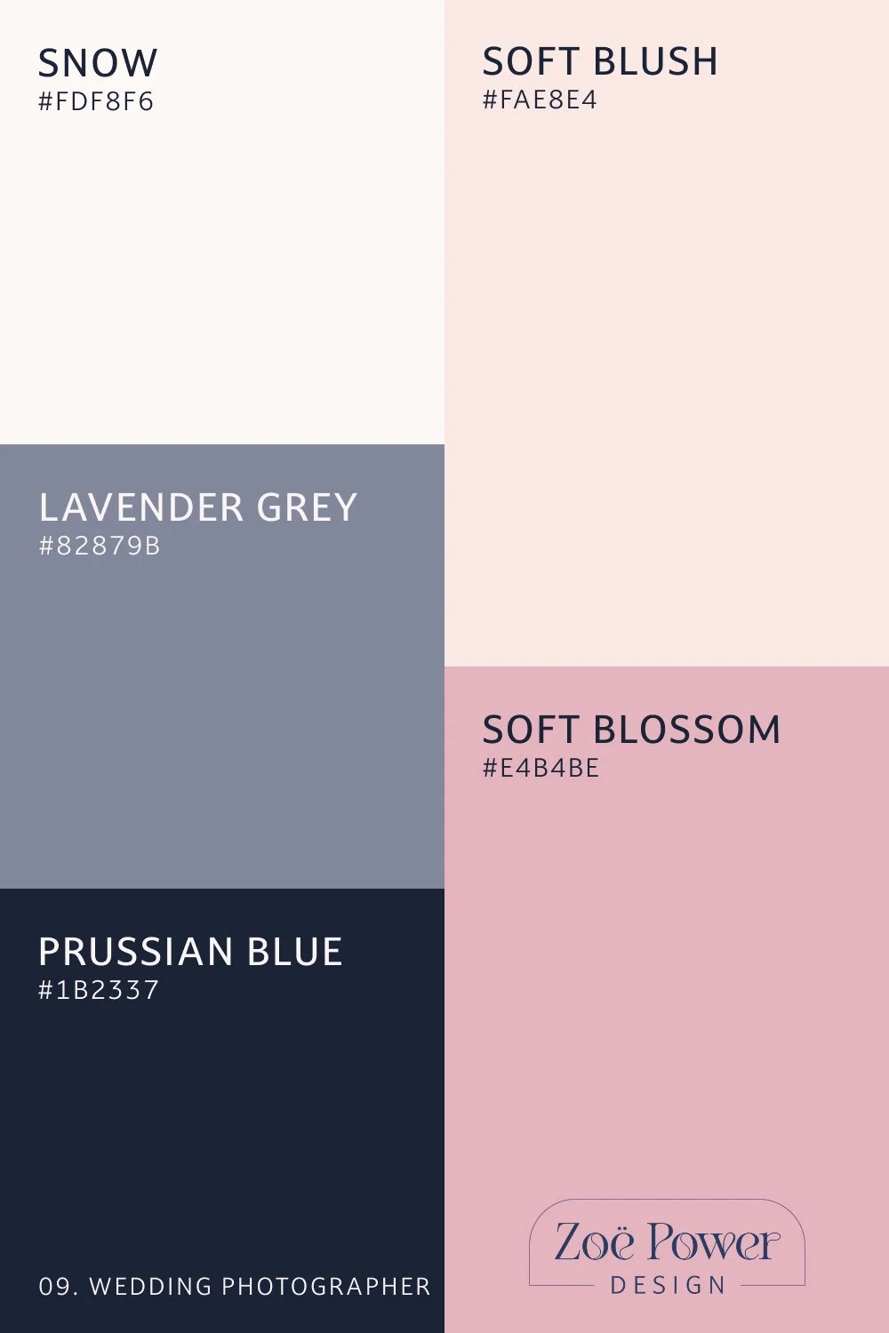 Wedding Photographer Colour Palette: Soft Blossom and Grey
