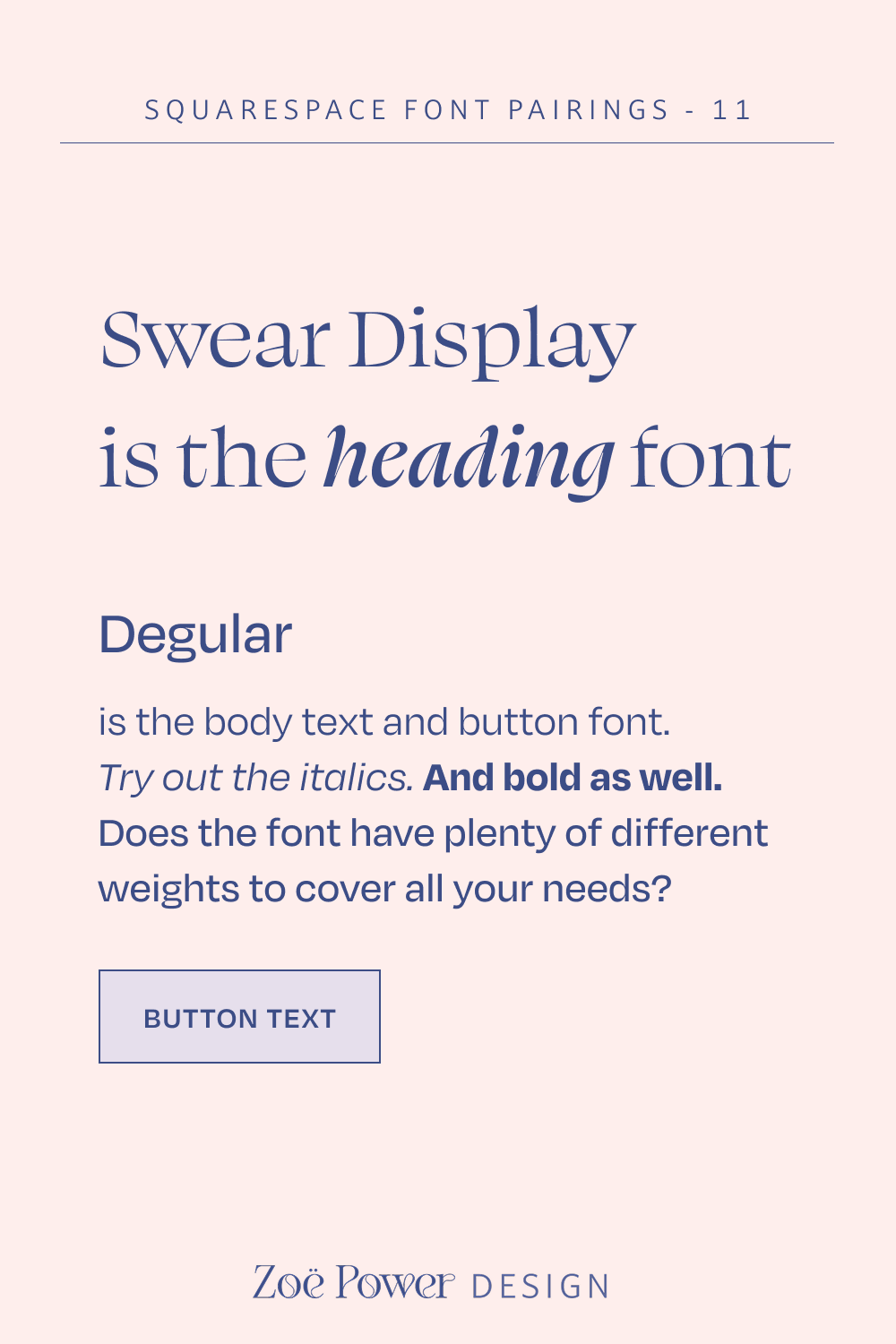 Swear Display and Degular font pairing