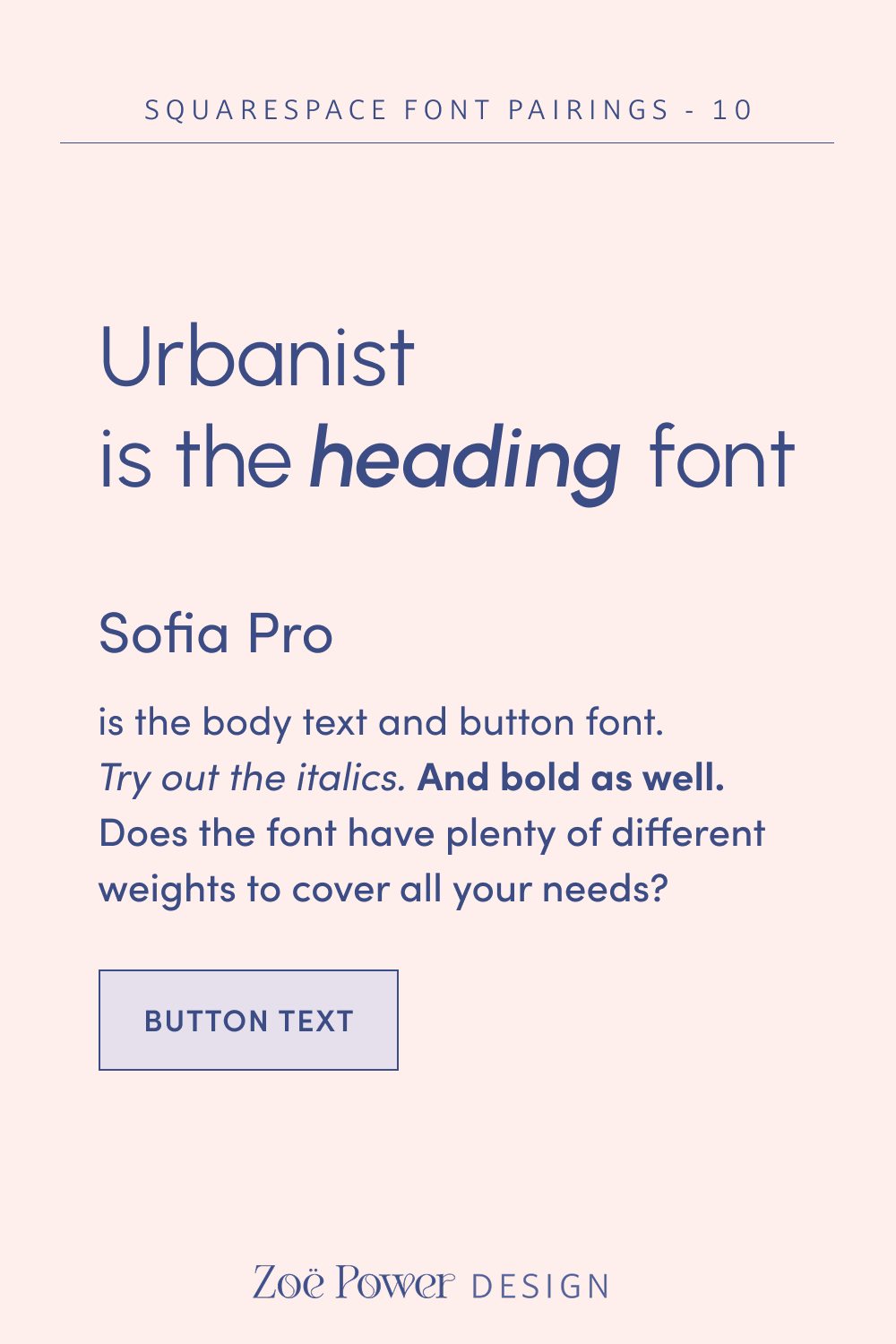 Urbanist and Sofia Pro font pairing
