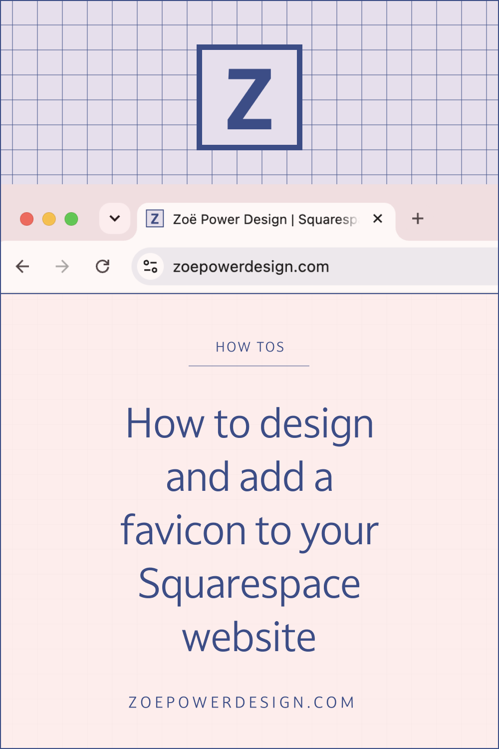 How to design and add a favicon to your Squarespace website - image for Pinterest